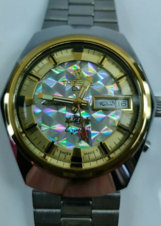 Tressa Lux Crystal Automatic Watch Swiss 1970s Vintage NOS Cal AS 5206 - 1 Retro 2