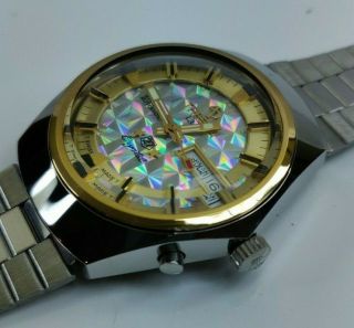 Tressa Lux Crystal Automatic Watch Swiss 1970s Vintage NOS Cal AS 5206 - 1 Retro 3