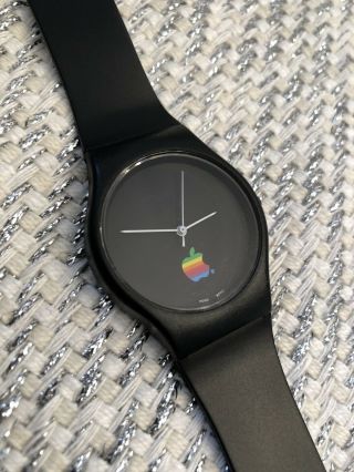 Mega Rare Vintage Apple Watch Black Rainbow Logo Promo Solid Swatch Wow