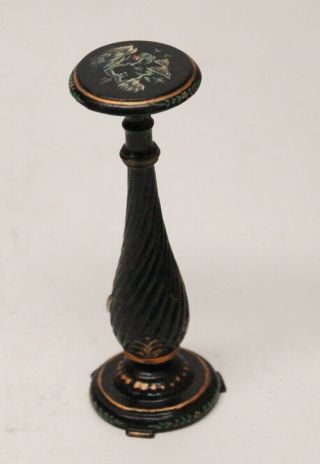 Black Lacquered Oriental Stand,  Hand Painted,  Bespaq,  3 