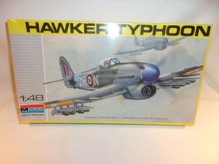 Vintage Monogram 5221 1:48 Hawker Typhoon Plastic Model Airplane Kit