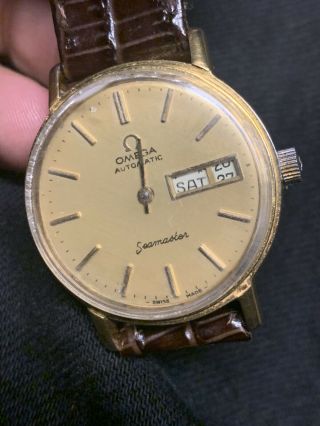 Omega Seamaster Automatic Date Watch - Gold Plated Case