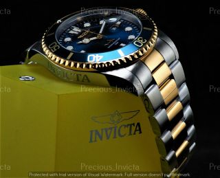 ➤➤invicta Men 43mm Pro Diver Professional Submariner Blue Dial Two Tone Ss Watch
