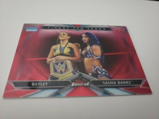 2020 Topps Wwe Finest Bayley - Sasha Banks Finest Tag Teams Red Refractor 4/5