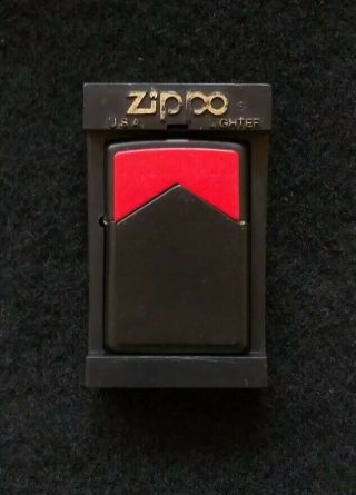 Vintage Zippo Cigarette Lighter Red & Black Deco Arrow Marlboro Design