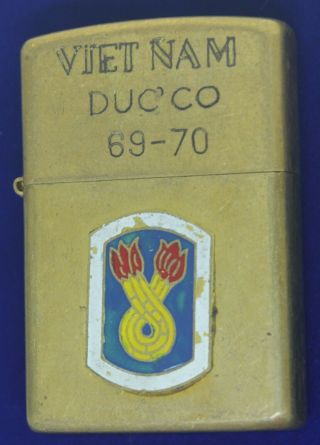 Us Army 196th Infantry Brigade Duc Co 1969 - 1970 Vietnam Zippo Lighter Zz3