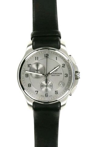 Victorinox Swiss Army Mens Chronograph Black Leather Strap Watch 133661 / 241553