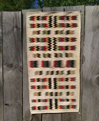 Antique Navajo Rug Saddle Blanket Native American Indian Weaving Textile 1920 2