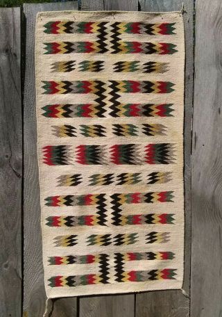 Antique Navajo Rug Saddle Blanket Native American Indian Weaving Textile 1920 3