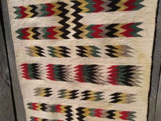 Antique Navajo Rug Saddle Blanket Native American Indian Weaving Textile 1920 4