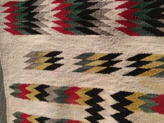 Antique Navajo Rug Saddle Blanket Native American Indian Weaving Textile 1920 6
