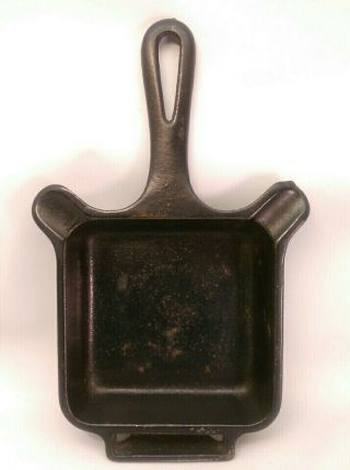 Vintage Griswold 770 Cast Iron Square Ash Tray W/ Match Holder 6.  5 " X 4 "
