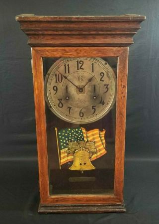 Antique International Time Recording Co.  Wall Clock Endicott,  N.  Y.  Americana