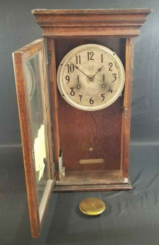 Antique International Time Recording Co.  Wall Clock Endicott,  N.  Y.  Americana 2