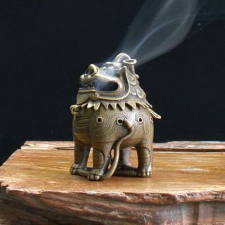 Small Vintage/antique Chinese Incense Burner Bronze/brass Candle Burner Holder