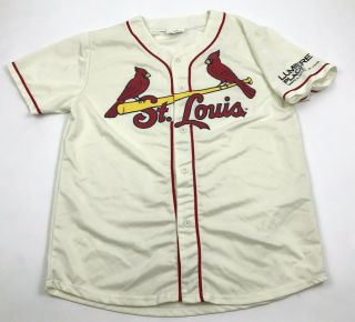 Vintage St Louis Cardinals Baseball Jersey Size Extra Large Xl Ivory Button Up