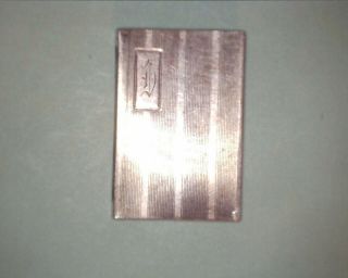 Antique Sterling Silver Engraved Etched Match Box Holder Marked Sterling