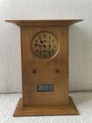 Stickley 89 - 85 Mission Oak Tall Case Mantel Clock Key Wound Manlius,  Ny