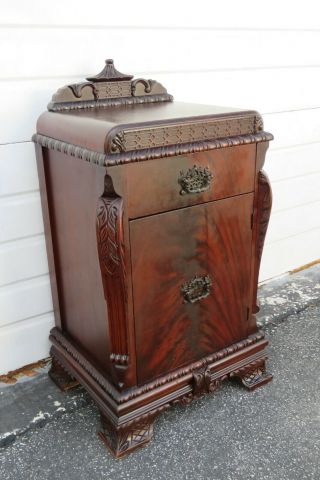 Chinese Chippendale Mahogany Carved Nightstand Side End Table 1763