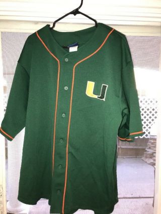 Vintage 90s Miami Hurricanes Baseball Jersey Xl By Champs Sports 2 Live Crew