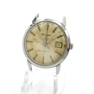 Vintage Bulova 17 Jewel 34 Mm Date Wristwatch For Parts/repair 8751 - 10