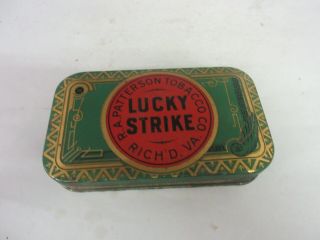 Vintage Advertising Empty Lucky Strike Flat Tobacco Tin 183 -