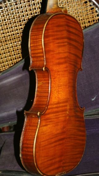 Old Antique 19th C Full Size Violin With Case