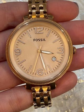 Fossil Heather Rose Dial Rose Gold - Tone Ladies Watch Es3130