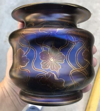 Antique Loetz Glass Vase Rubin Matt Dek 1/141 Art Nouveau Bohemian Iridescent