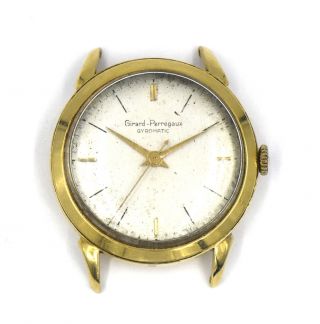 Vintage Girard Perregaux Gyromatic Cal 1256 Wristwatch 17 Jewels 18k Yellow Gold