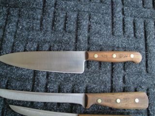 Vintag Chicago Cutlery Wood Handle Carving Chef Boning Knives 71S,  42S,  66S,  61S 2