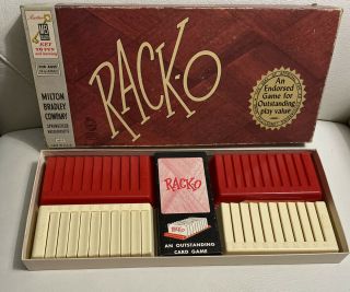 Vintage Rack - O Game 1956 By Milton Bradley - Complete Usa Racko Card Game