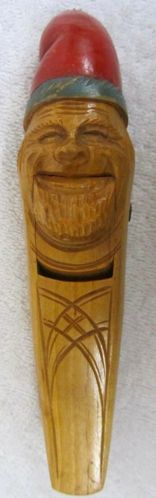 Vintage Black Forest Santa Gnome Nutcracker Wooden Hand Carved German Folk Art