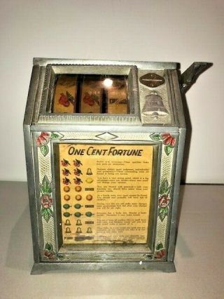 Antique One Cent Puritan Baby Bell Trade Stimulator Your Fortune Slot Machine