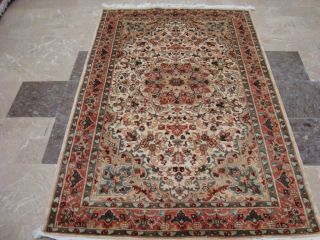 Awesome Beauty Floral Oriental Area Rug Hand Knotted Wool Silk Carpet (6 X 4) 