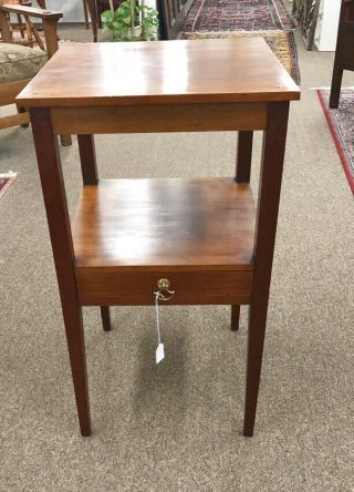 Solid Cherry Bedside Night Stand Table Hepplewhite Style Vintage Hand Bench Made