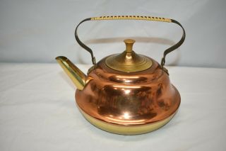 Vintage Copper Metalcraft Tea Kettle With Lid & Handle Made In Holland