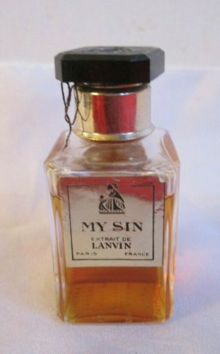 Vintage Lanvin My Sin Perfume,  Mini 1/4 Fl Oz,  90 Full
