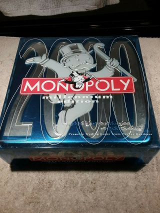 Vintage Millenium (2000) Edition Monopoly In Hinged Metal Box