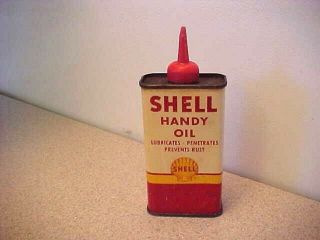 Vintage Shell Handy Oil Tin Can - 4 Oz.  Size