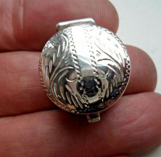Vintage Continental Solid Silver Trinket / Pill Box