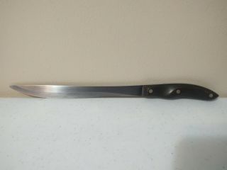 Cutco No.  1023 Vtg Serrated 9 " Carving Kitchen Knife Brown Swirl Handle Usa Made