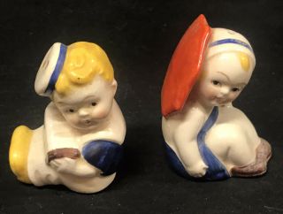 Vintage Hand Painted Salt And Pepper Shakers Germany