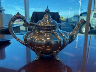 Vintage Sterling Silver Tea Pot Reed Barton Hampton Court 758 Grams