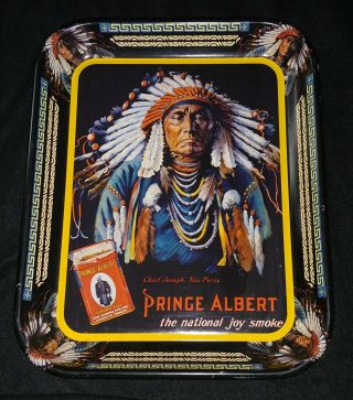 Vintage 1983 Prince Albert Advertising Tray - Chief Joseph,  Nez Perce
