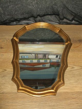 Vintage French Gold Gilt Framed Wall Mirror Antique Style Decorative