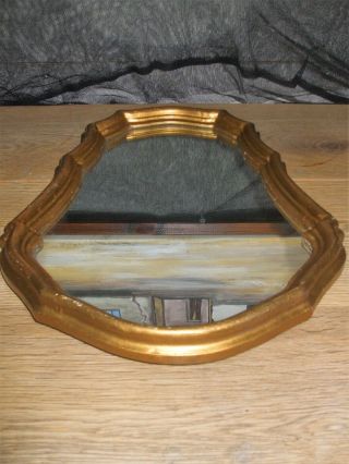 VINTAGE FRENCH GOLD GILT FRAMED WALL MIRROR ANTIQUE STYLE DECORATIVE 3