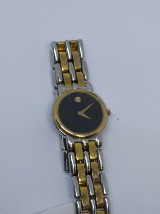 Movado 81 25 825 Stainless Steel Museum Dial Two Tone Watch 6.  5 Inches
