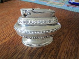 Vintage Ronson Table Lighter Silver Plate " Queen Anne " Great