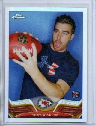 2013 Travis Kelce Topps Chrome Rookie Rc 118 Silver Refractor Parallel - Chiefs